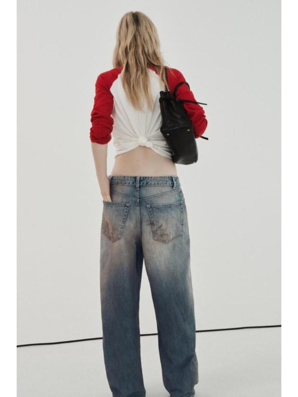 ZARA TRF MID RISE FOLDED WAIST JEANS - Picture 6 of 9